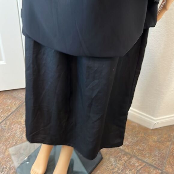 Love 21 Size Small Dress Black Embroidery Lined Brown Belt Maxi Ruffled Bottom - Picture 7 of 15